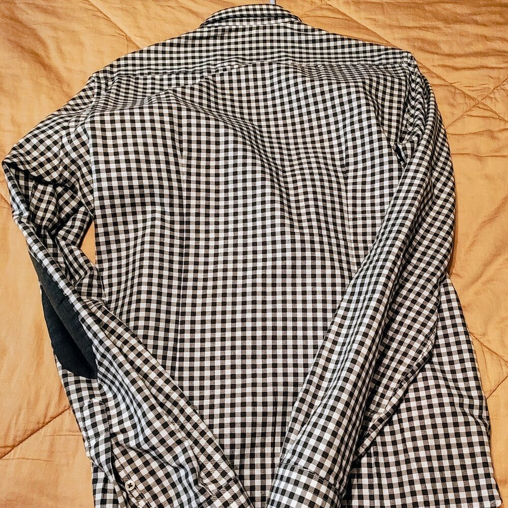 Zara men's medium EU button down checkered dress Shirt